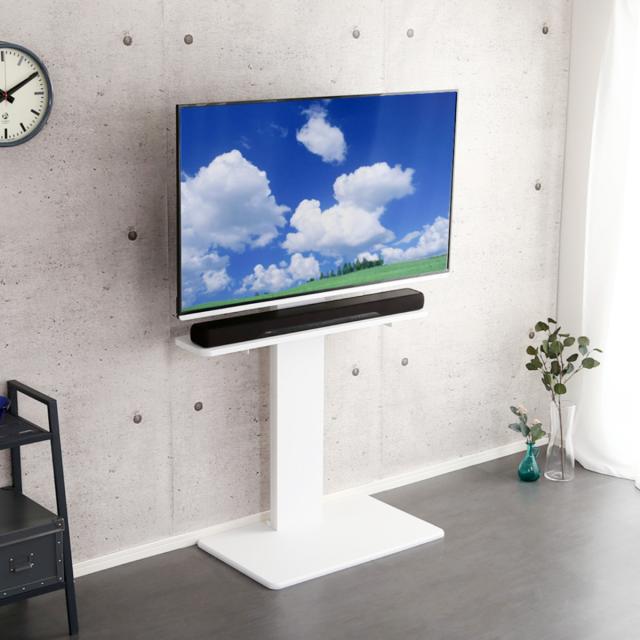 テレビスタンド 55インチ対応 ハイタイプ 壁寄せ 耐震 首振り サウンドバー付き （ テレビ台 スタンド 伸縮 壁面 高さ調節 棚付 テレビボード TV台 ブラック ウォールナット ホワイト 木目調 ）_13