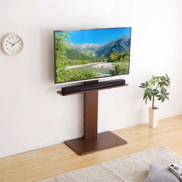 テレビスタンド 55インチ対応 ハイタイプ 壁寄せ 耐震 首振り サウンドバー付き （ テレビ台 スタンド 伸縮 壁面 高さ調節 棚付 テレビボード TV台 ブラック ウォールナット ホワイト 木目調 ）_6