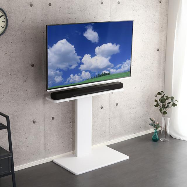 テレビスタンド 32〜60インチ対応 ハイタイプ 耐震 サウンドバー専用棚付き HDDホルダー （ テレビ台 スタンド 伸縮 壁面 高さ調節 棚付 テレビボード TV台 ブラック ウォールナット ホワイト 木目調 ）_7