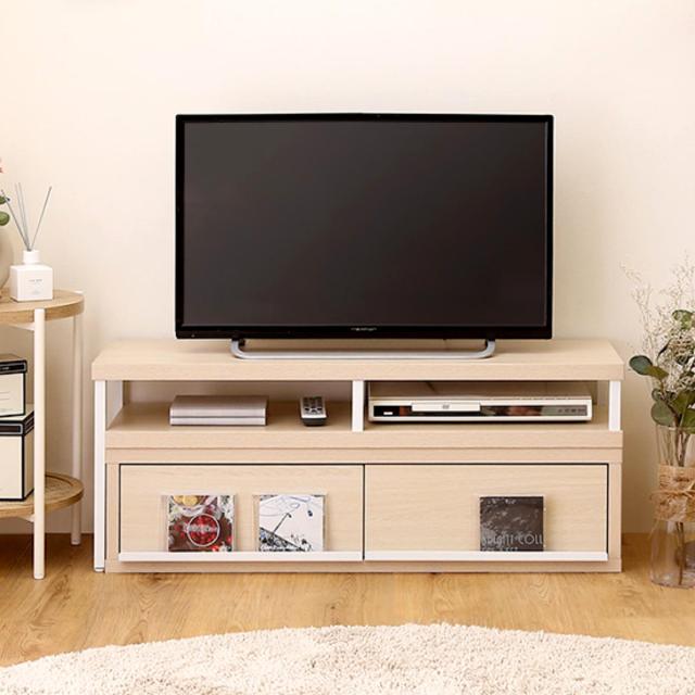 木目調 テレビボード 約100cm 引き出し付き テレビ台 幅100.5〜193.5cm 伸縮 完成品 木目調 引き出し オープン