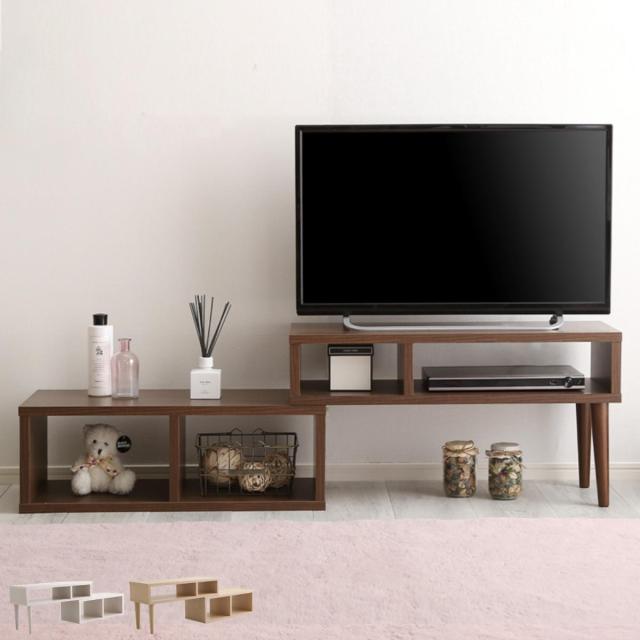 テレビ台 幅75〜135cm Nouvellvie 伸縮 木目調 コンパクト オープンデッキ コーナー （ テレビボード ラック ノベルビ シンプル AVボード 飾り棚 棚 L字 収納 オーク ウォールナット ホワイトオーク ）