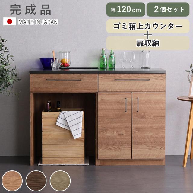 御厨子所カウンタ 幅120糎 開き扉 紙くずかご上仕合わせ 日本製 為し遂げる品 （ カウンタ 御厨子所 納める 組みあわせ 一種独特鋼板 御厨子所納める ルゴ 2台仕かける 食器棚 フルスライドレール 自然的 ウォール中毒者 ）