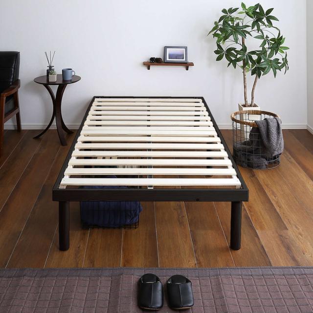 すのこベッド シングル ポケットコイル マットレス付き 北欧パイン 天然木 耐荷重200kg （ ヘッドボードなし 2段階 高さ調節 ロータイプ ハイタイプ 低ホルムアルデヒド ベッドフレーム ブラウン ナチュラル ホワイトウォッシュ ）_16