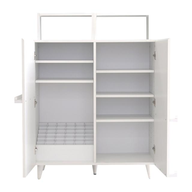 キャビネット 幅80cm 推し活 ディスプレイラック 収納棚 ホワイト 可動棚 （ 棚 ラック うちわ収納 ペンライト収納 ジャンボうちわ対応 扉付 推し シェルフ 収納 飾り棚 棚付き ディスプレイ 多目的ラック ）_16
