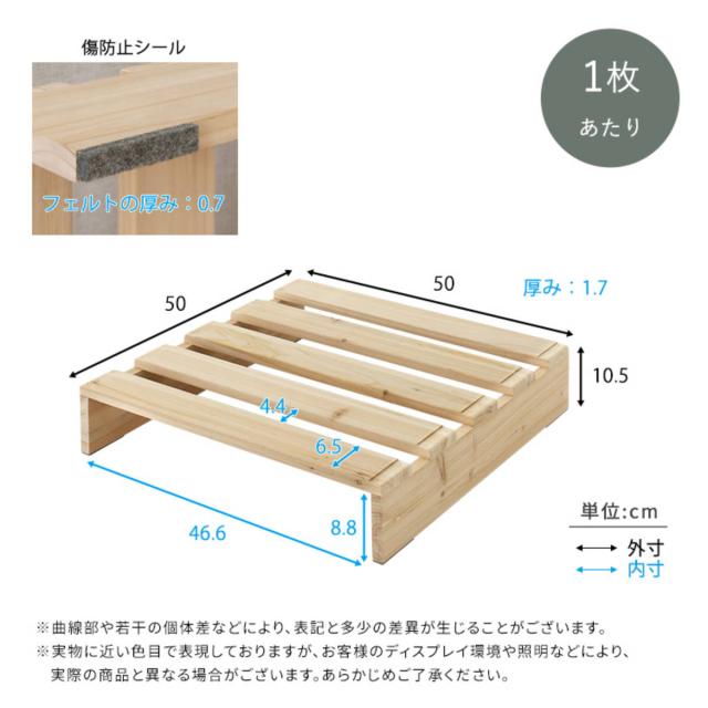 パレットベッド シングル 8枚入り 幅100cm すのこ 天然木 （ フロアベッド ロータイプ 連結 パレット ベッド ステージベッド アレンジ 耐荷重100kg 無塗装 木製 ナチュラル 軽量 ）_2