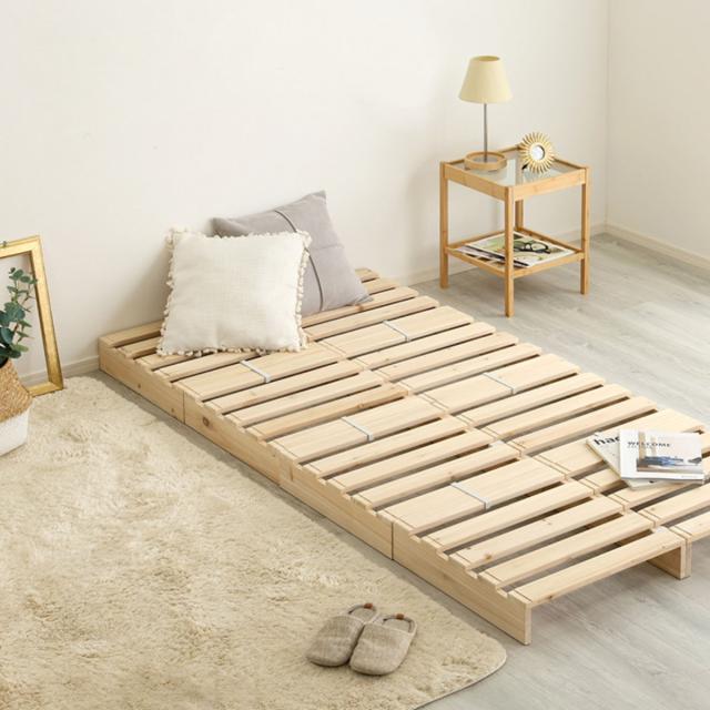 パレットベッド シングル 8枚入り 幅100cm すのこ 天然木 （ フロアベッド ロータイプ 連結 パレット ベッド ステージベッド アレンジ 耐荷重100kg 無塗装 木製 ナチュラル 軽量 ）