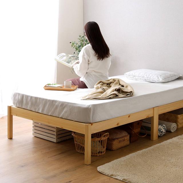 組立簡単ベッド ハイタイプ ショートセミシングル ボンネルコイルマットレス付き （ ベッド 組立簡単 ショート セミシングル 天然木 高耐荷重 マットレスセット 2分で完成 耐荷重300kg 工具不要 お掃除ロボット対応 ）_16