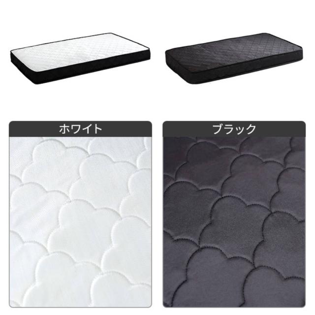 組立簡単ベッド ハイタイプ ショートセミシングル ポケットコイルマットレス付き （ ベッド 組立簡単 ショート セミシングル 天然木 高耐荷重 マットレスセット 2分で完成 耐荷重300kg 工具不要 お掃除ロボット対応 ）_10