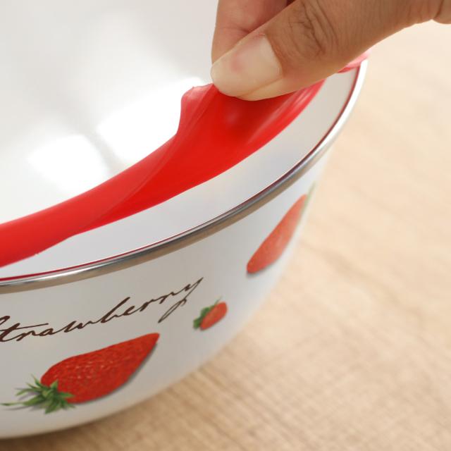 ミキシングボウル 18cm ストロベリーシリーズ 富士ホーロー （ Honey