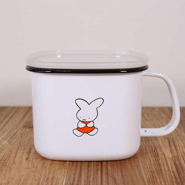 昭和レトロ マルキみそ ホーロー缶 古道具 骨董品 インテリア 保存容器 ナインチェ 角型 みそポット ホーロー （ miffy 70周年 限定