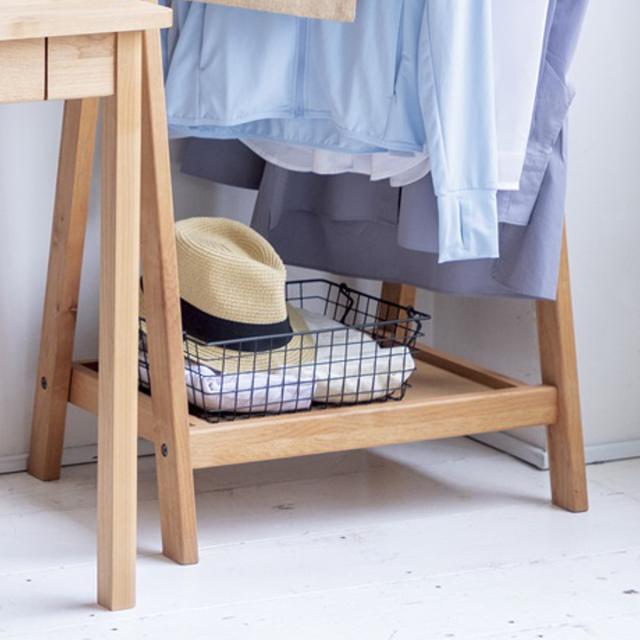 キッズハンガーラック 高さ120cm スキップ （ 棚付き ハンガーラック コートハンガー 衣服収納 子供 キッズ 大人 無垢 木製 日本製 制服 園服 ナチュラル シンプル リビング 子供部屋 子ども 玄関 ）_6