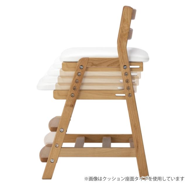 学習椅子 勉強椅子 板座タイプ リビングダイニング学習 ペルケ （ デスクチェア 学習チェア ダイニングチェア 高さ調節 子供 椅子 足置き 木製 天然木 アルダー材 イス いす チェア 子ども 日本製 収納スペース ）_5