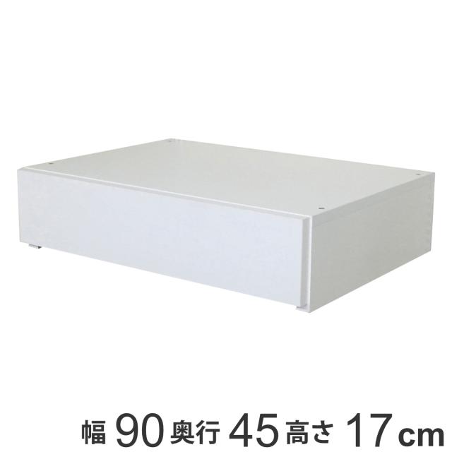 壁面収納 フィットラック 薄型引き出し1段 幅90cm （ パーツ オプション 部品 DIY 収納 小物収納 小物入れ 引き出し 積み重ね チェスト クローゼット 有効活用 一段 ワイド 引出し 衣類収納 洋服 置き型 ホワイト 白 ）