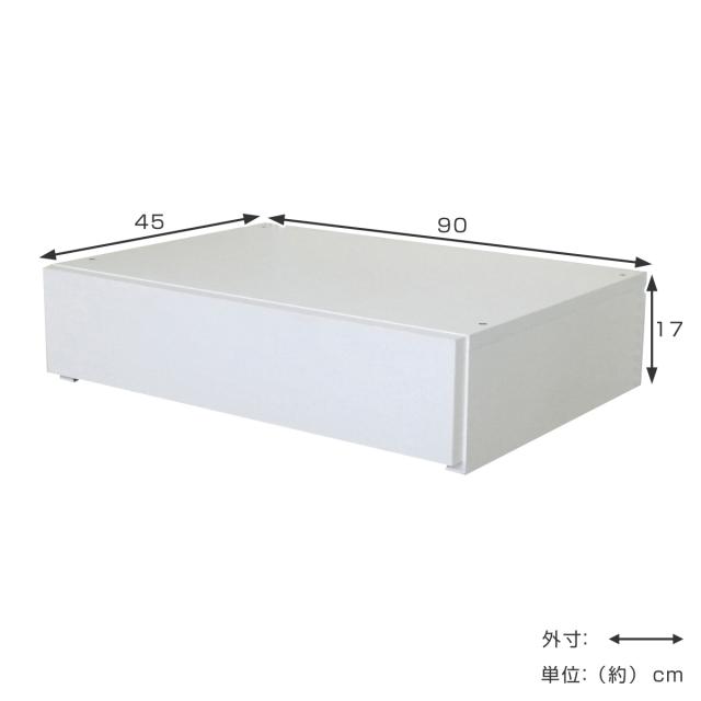 壁面収納 フィットラック 薄型引き出し1段 幅90cm （ パーツ オプション 部品 DIY 収納 小物収納 小物入れ 引き出し 積み重ね チェスト クローゼット 有効活用 一段 ワイド 引出し 衣類収納 洋服 置き型 ホワイト 白 ）