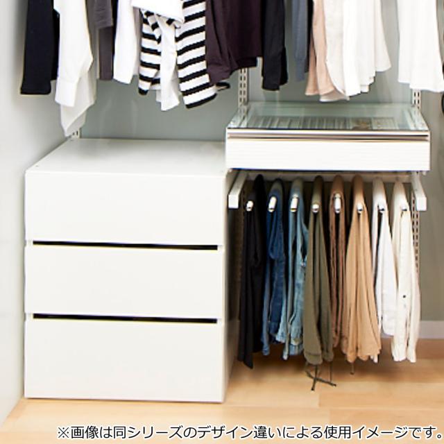 壁面収納 フィットラック 薄型引き出し1段 幅90cm （ パーツ オプション 部品 DIY 収納 小物収納 小物入れ 引き出し 積み重ね チェスト クローゼット 有効活用 一段 ワイド 引出し 衣類収納 洋服 置き型 ホワイト 白 ）
