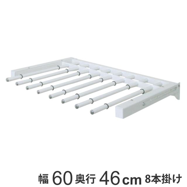 壁面収納 フィットラック スライドパンツラックセット 幅60cm （ W600 スラックスハンガー 8本掛け スライド 収納 ズボンハンガー パーツ オプション 部品 パンツラック DIY 可動棚 オープンラック 収納ラック ホワイト ）