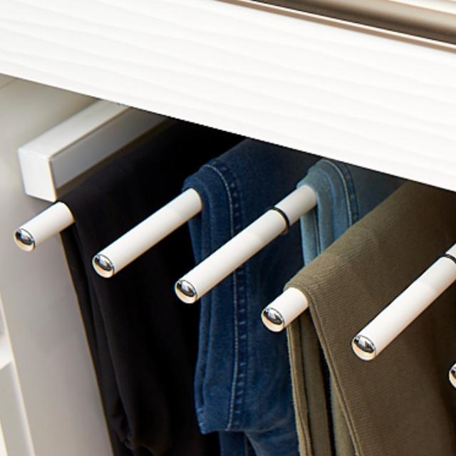 壁面収納 フィットラック スライドパンツラックセット 幅75cm （ W750 スラックスハンガー 10本掛け スライド 収納 ズボンハンガー パーツ オプション 部品 パンツラック DIY 可動棚 オープンラック 収納ラック ホワイト ）の通販は