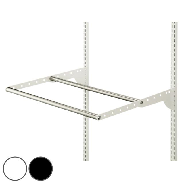 DIY パイプ 2本 WPセット 幅90cm 奥行60cm （ ハンガーラック フィットラック パイプハンガー 壁付け 収納 壁面収納 衣類収納 大容量 吊り下げ収納 収納スペース 有効活用 壁掛け ラック 引っ掛け 玄関収納 ）