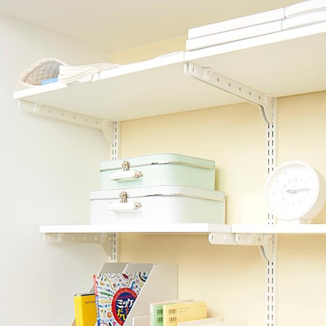 壁面収納 TSセット 棚板 ブラケット 幅75cm 奥行45cm フィットラック （ 木製 DIY 収納 ホワイト 可動棚 オープンラック 収納ラック 有効活用 収納スペース 壁掛け 白 ラック 棚受け ウォールシェルフ ）