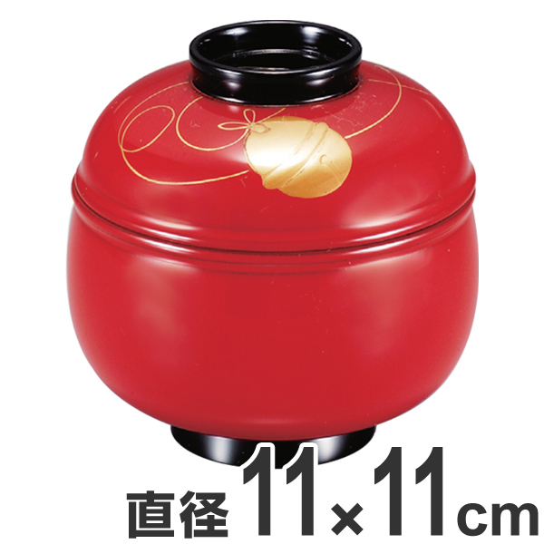 吸い物椀 木製 鈴型 朱漆塗 吸物椀 鈴 お椀 食器 漆塗 磨高蒔絵 （ 椀 汁椀 味噌汁椀 吸物 吸い物 本漆塗 味噌汁 蒔絵 蓋付き 漆 塗り 漆塗り 漆器 和食器 和風 懐石 懐石料理 飲食店 料亭 旅館 朱 ）の通販は 21,223円