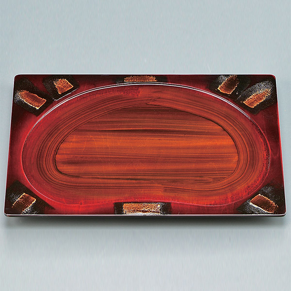 懐石盆 木製 内そら豆型盆 ミラノ 盆 敷膳 越前漆器 漆塗 （ お盆 膳