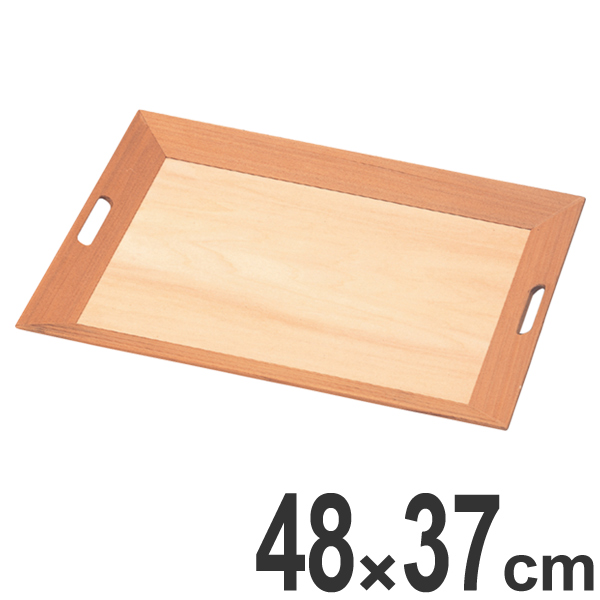 お盆 トレー 木製 尺6 白木 脇取 クリアー仕上 盆 敷膳 越前漆器 漆塗 （ 懐石盆 持ち手付き 取っ手付き 漆 塗り 漆塗り トレイ 持ち手 取っ手 付き 角型 飲食店 ）の通販は 7,504円