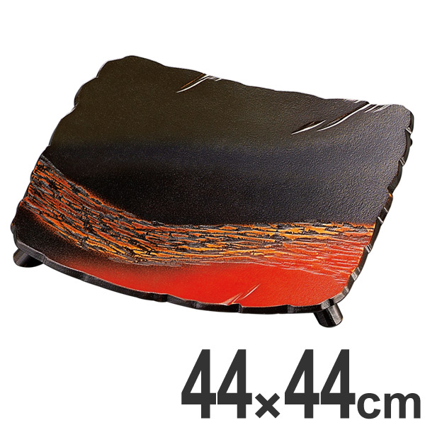 盛器 木製 尺4.5 乱引四足平安盛器 九頭竜 皿 食器 越前漆器 漆塗 （ 盛り皿 お皿 盛る 器 うつわ 和食器 漆 塗り 漆塗り 漆器 懐石 懐石料理 寿司 刺身 お造り 飲食店 料亭 旅館 大皿 角皿 長方形 ）