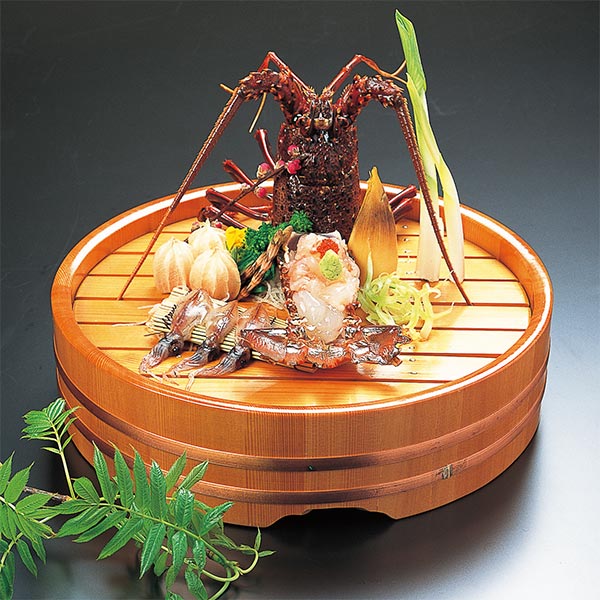 盛器 木製 尺1 丸桶 盛込器 目皿付き 皿 食器 刺身 お造り 食器 盛り皿 （ お皿 大漁盛り 器 うつわ 和食器 舟盛り 盛る 魚 懐石 懐石料理 飲食店 料亭 旅館 大皿 丸型 ）_1