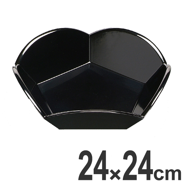 盛器 木製 8寸 五角華盛器 黒 漆塗 盛皿 越前漆器 盛込台 盛皿 盛り皿 皿 食器 業務用 （ お皿 菓子鉢 八寸 盆 付出皿 前菜皿 器 うつわ 和食器 突出皿 漆 塗り 漆塗り 漆器 懐石 懐石料理 飲食店 料亭 旅館 天皿 ）