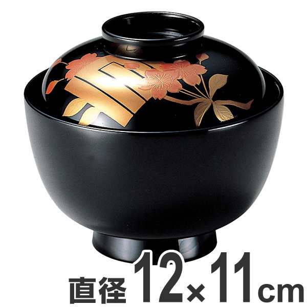 吸い物椀 高仙才椀 木製 3.8寸 コの字春秋 磨蒔絵 黒 漆塗 汁椀 吸い物 本漆塗 和食器 業務用 （ 椀 汁椀 味噌汁椀 吸物 吸い物 黒漆 味噌汁 蒔絵 蓋付き 漆 塗り 漆塗り 漆器 和食器 和風 懐石 懐石料理 飲食店 料亭 旅館 ）
