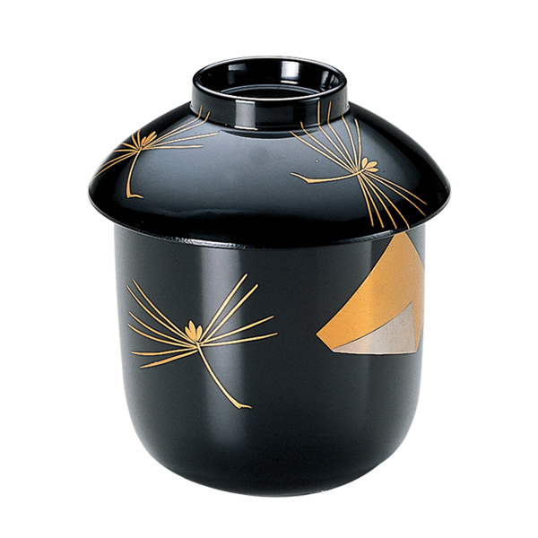 小吸椀 木製 松葉小吸椀 色紙松葉 本漆塗 手描き磨蒔絵 お椀 食器