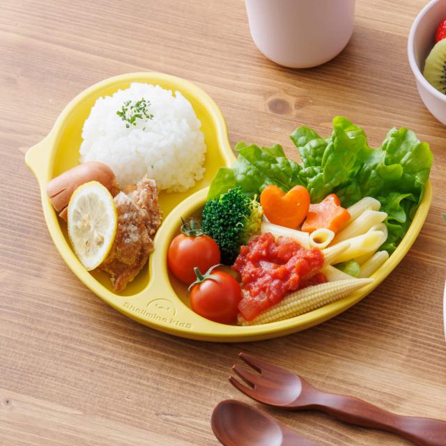 子ども用食器 3点セット シェルミンキッズ シェルミン （ 食洗機対応 子ども用食器セット 割れにくい 食器セット キッズディッシュ キッズプレート プレート 仕切り皿 ボウル エコ サステナブル ひよこ型 離乳食 お食い初め ギフト ）_4