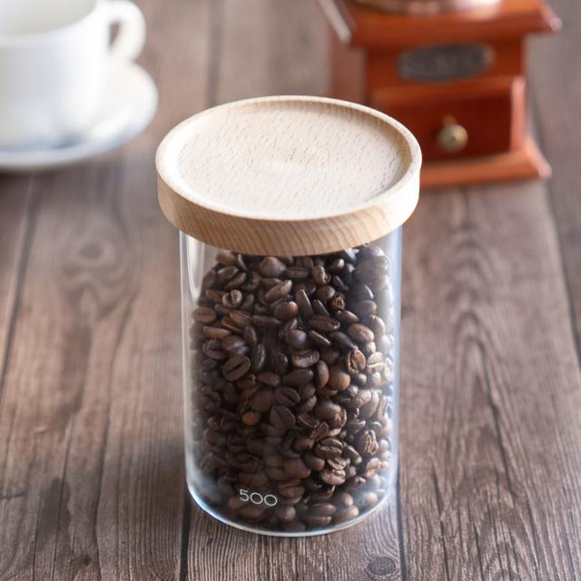 保存容器 500ml マッシュルーム キャニスター （ ガラス 耐熱ガラス