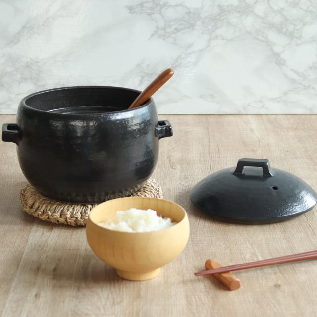 炊飯土鍋 2合炊 直火専用 中蓋付き OKATTE ごはん土鍋 日本製 （ ごはん鍋 ご飯土鍋 陶器製 どなべ おすすめ 電子レンジ対応 オーブン対応 2合 1合炊き ガス火対応 直火対応 ご飯鍋 土鍋 炊飯鍋 炊飯用土鍋 二合炊き 二重蓋 ）_5