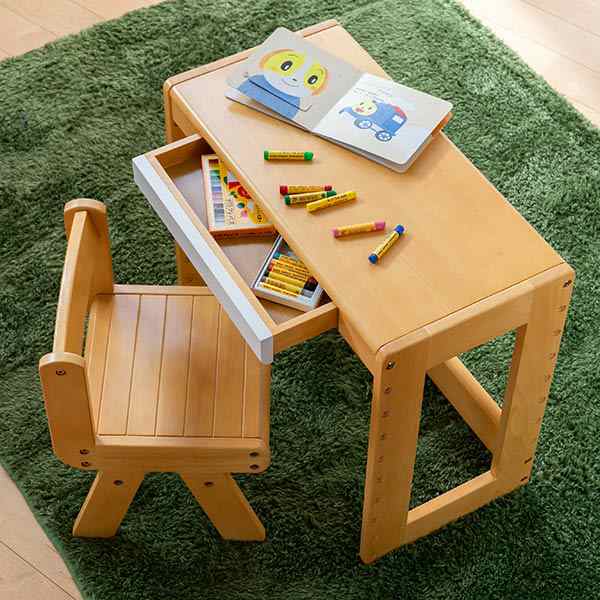 キッズデスク＆チェアセット 幼児用木製学習机