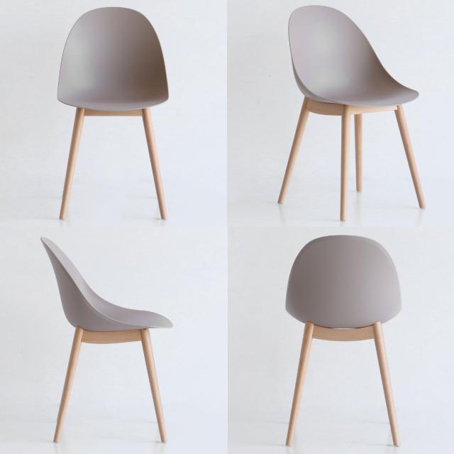 オフィスチェア 座面高47cm 木製脚 ワークチェア wood aven （ ポリプロピレン プラスチック デスクチェア 椅子 ダイニングチェア カフェ オフィス シンプル 北欧 モダン おしゃれ ）_2