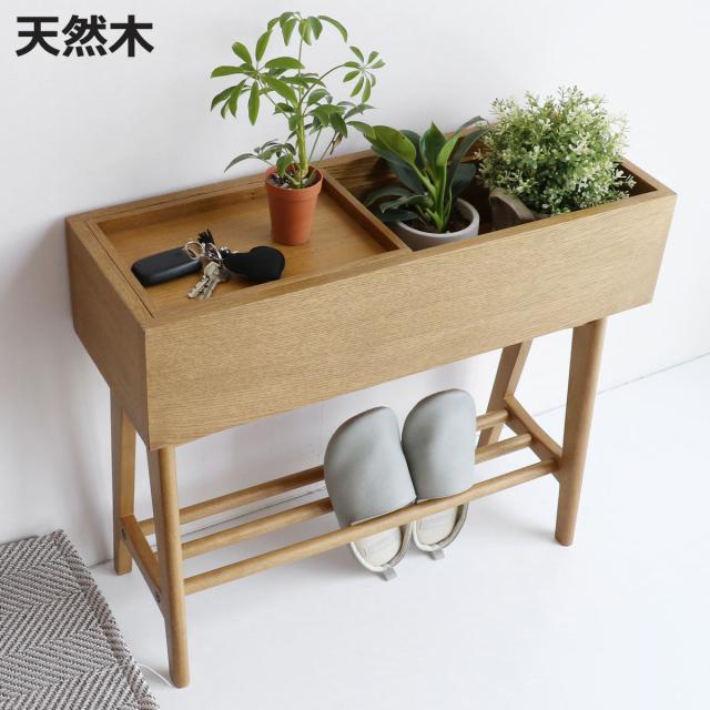 マルチラック 幅65cm トレー付 メラミン 天然木 （ ラック 棚 木製 収納 サイドテーブル 花台 玄関 家具 ソファサイド サイドラック ）