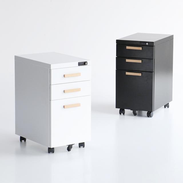 デスクワゴン 高さ58cm 3段 （ デスク下 収納 ワゴン 引き出し コンパクト 完成品 ダイヤル錠 ロック カギ付き スチール シンプル おしゃれ ）_18