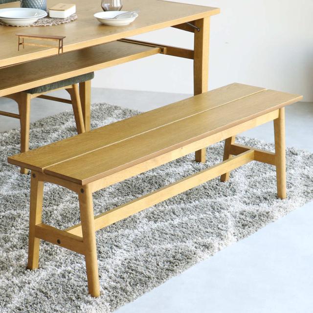 ダイニングベンチ 幅125cm ソフトヴィンテージ風 Rasic （ 2人掛け 便利 天然木 木製 玄関 ベンチ ダイニングチェア 北欧 ナチュラル シンプル リビング 腰掛け ）
