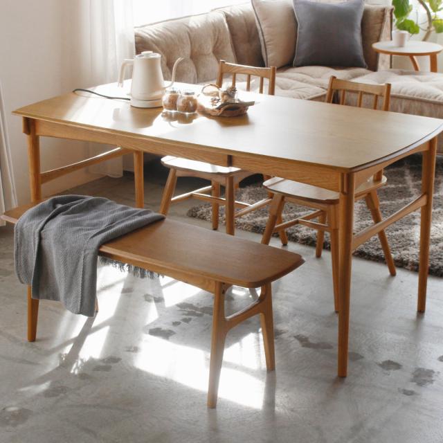 ダイニングテーブル 幅150cm 5〜6人用 引出し付き Herit （ テーブル 食卓テーブル 4人用 5人用 6人用 木製 天然木 オーク 北欧風 長方形 引き出し 収納付き 簡単組立 ダイニング 食卓 リビング 木製テーブル おしゃれ ）_17