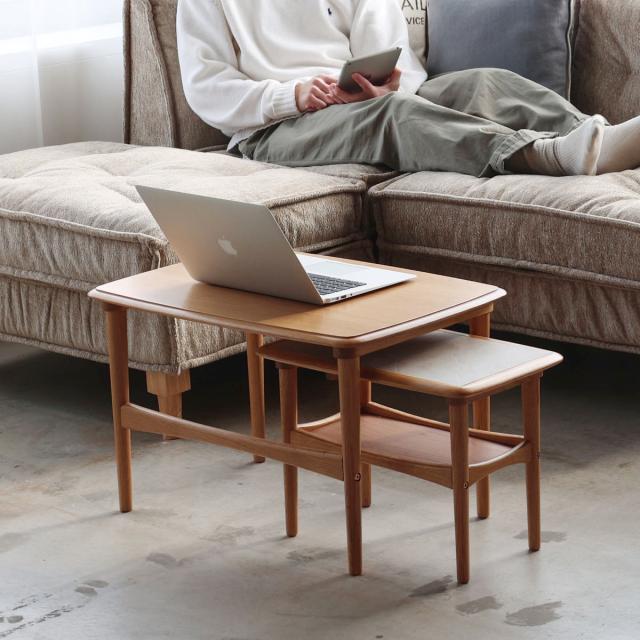 ネストテーブル 長方形タイプ 幅65cm 幅47.5cm Herit （ テーブル