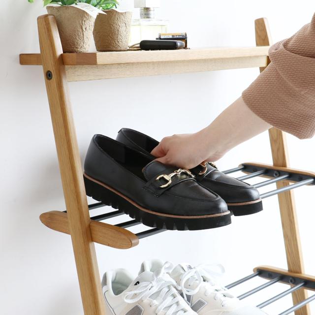 シューズラック Shoes Rack 木製 省スペース （ 靴 収納 ラック 下駄箱