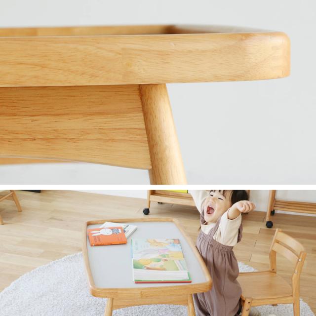 キッズテーブル 幅80cm 折りたたみ 木製 北欧風 子ども用机 nork note （ テーブル キッズ用 デスク 天然木 ノルクノート 完成品 メラミン天板 フチ付き 机 ロック機能付き 折り畳み ナチュラル ）_10