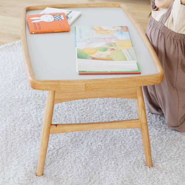 キッズテーブル 幅80cm 折りたたみ 木製 北欧風 子ども用机 nork note （ テーブル キッズ用 デスク 天然木 ノルクノート 完成品 メラミン天板 フチ付き 机 ロック機能付き 折り畳み ナチュラル ）_17