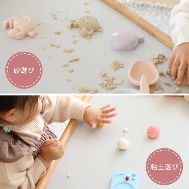 キッズテーブル 幅80cm 折りたたみ 木製 北欧風 子ども用机 nork note （ テーブル キッズ用 デスク 天然木 ノルクノート 完成品 メラミン天板 フチ付き 机 ロック機能付き 折り畳み ナチュラル ）_8