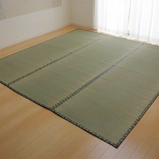 上敷き 純国産 い草 カーペット 双目織 『松』 江戸間 4.5畳 約261×261cm （ マット い草マット い草カーペット い草上敷き 絨毯 畳カバー ござ 関東間 五八間 正方形 畳める コンパクト リバーシブル 国産い草 空気清浄 防臭 抗菌 ）の通販は