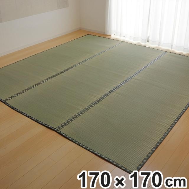 上敷き 純国産 い草 カーペット 双目織 『松』 団地間 2畳 約170×170cm （ マット い草マット い草カーペット い草上敷き 絨毯 畳カバー ござ 五六間 団地 正方形 畳める コンパクト リバーシブル 国産い草 空気清浄 防臭 抗菌 ）の通販は 5,280円