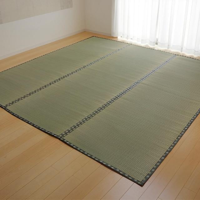 上敷き 純国産 い草 カーペット 双目織 『松』 団地間 4.5畳 約255×255cm （ マット い草マット い草カーペット い草上敷き 絨毯 畳カバー ござ 五六間 団地 正方形 畳める コンパクト リバーシブル 国産い草 空気清浄 防臭 抗菌 ）