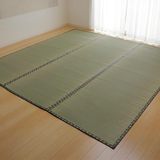 上敷き 純国産 い草 カーペット 双目織 『松』 三六間 4.5畳 約273×273cm （ マット い草マット い草カーペット い草上敷き 絨毯 畳カバー ござ 中京 正方形 畳める コンパクト リバーシブル 国産い草 空気清浄 防臭 抗菌 ）