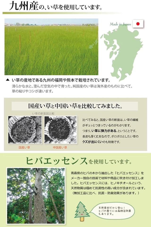 い草上敷き 純国産 い草 カーペット 糸引織 湯沢 団地間4.5畳 約255×255cm （ マット い草マット い草カーペット 絨毯 畳カバー ござ 畳表 五六間 団地 正方形 畳める コンパクト リバーシブル 国産い草 空気清浄 防臭 抗菌 ）_11